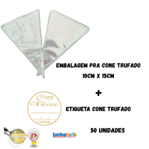 Embalagem Saco Saquinho Para Cone Trufado 10x15 + Etiqueta Cone Trufado Saquinho Incolor Pp Incolor Resistente