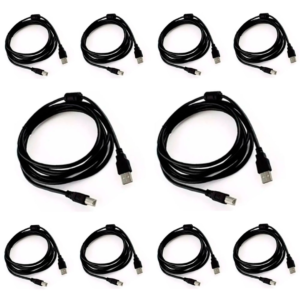 Kit 10 Cabos de Impressora com 1,5 M USB 2.0 Dupla Blindagem Universal