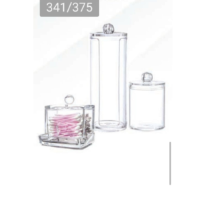 Kit Completo Porta-Cotonetes e Algodão 3 Peças - Organização Prática e Elegante para Seu Banheiro