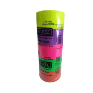 Kit 5 Fitas Para Festas Brilha escuro c/ Luz Negra Neon Decoração E Balada 48mm x 40 metros