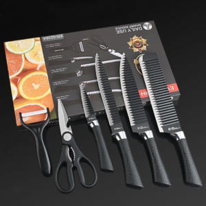 Kit de 6 Facas Churrasco inox cozinha Profissional Antiaderente-envio imediato fangstore