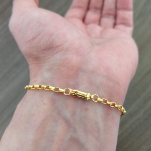 Pulseira Masculina Veneziana Longa 2,6 mm Banhada em Ouro 18K