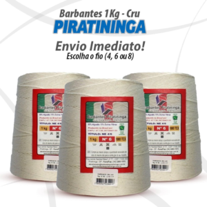 Barbante Piratininga Cru 1kg fio 4, 6 e 8 - Escolha o Fio