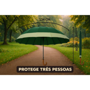 Guarda Chuva Sombrinha Automático Bengala Reforçado Grande 16 Vareta