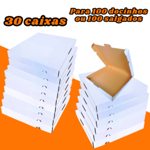 30 Caixas Doces/Salgados (100 Unid) 38x38x5 Embalagem Festa/Delivery/Atacado