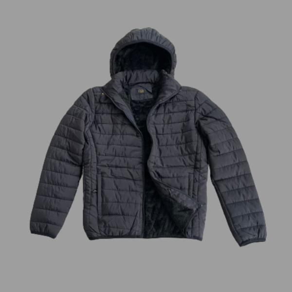 Jaqueta Puffer Forrada Bobojaco Corta Vento Nylon Frio Reforçada Capuz Removivel