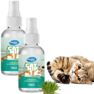 2 Catnip Erva Do Gato 110ml Spray Natural Deixa o Gato Feliz.
