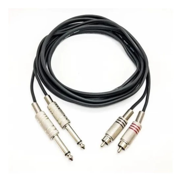 Cabo 2 P10 Mono X 2 Rca 0,5 Metros Excelente Qualidade Metal