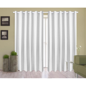 Cortina Corta Luz 2,80m X 1,80m 100% Blackout PVC Branca Para Sala Ou Quarto Para Varão Simples - Ibitinga Decora