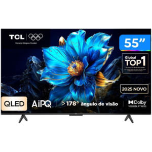 Smart TV 55" TCL 4K UHD QLED 55P7K Google TV AiPQ Google Assistente 3 HDMI 1 USB