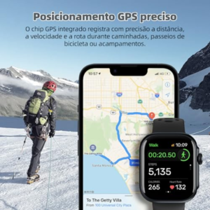 Smartwatch GPS, Relogio Smartwatch Feminino e Masculino,Tela HD de 1,85", Alexa, 100 Esportes,Frequência Cardíaca e Monitoramento do Sono, 3ATM à rova d'água,Compatível com Android iOS FB041