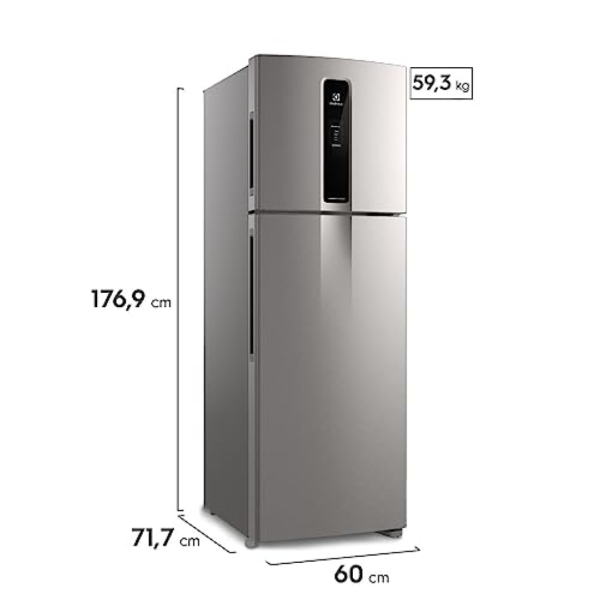 Geladeira Electrolux Frost Free Duplex Efficient com AutoSense cor Inox Look 390L (IF43S) 127V