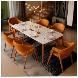 Cadeira de Jantar Com Encosto Curvo Base em Madeira Maciça Detalhe no Braço em Corda Nautica - Emily (Linho Cru Off White)