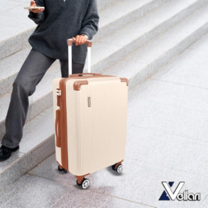 Mala de Bordo 10kg com Frasqueira Bagagem de Mão Expansivel Aprovada ANAC com 4 Rodas duplas 360° Cadeado AntiFurto TSA Mala de Viagem Alça Lateral com Divisória, Leve Resistente (Bege)
