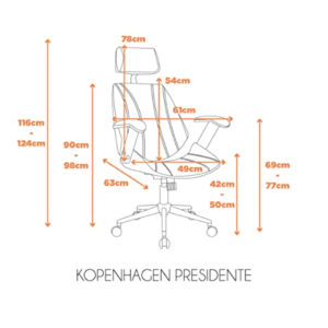 Cadeira Kopenhagen Presidente Marrom Fratini
