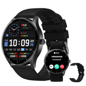 Smartwatch PEJE Relógio Smartwatch com Pulseira Extra - Tela Touch HD 1.28",À Prova d'Água IP68,Faz Chamadas Bluetooth,123+ Modos Esportivos,Bateria de 5-7 Dias,Compatível com iOS/Android.(Preto)
