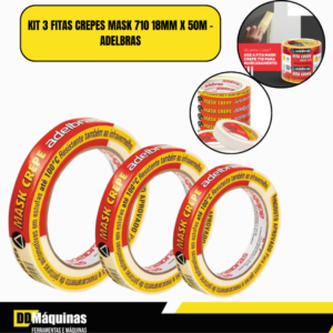Kit 3 Fitas Crepes Mask 710 18mm x 50m - ADELBRAS