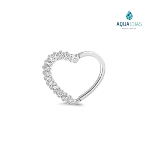 Piercing daith helix coração lado direito prata 925