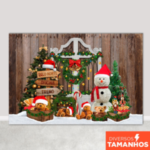 Fundo Fotográfico Natal Cenário Polo Norte Painel Em Tecido Sublimado - FNT-535