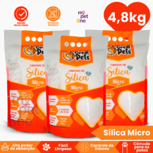 Kit 3 Areia Sílica Fina Great Pets para Gatos - 1,6 Kg