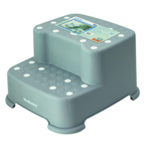 Banquinho de Banheiro 2 Degraus Cinza - KaBaby