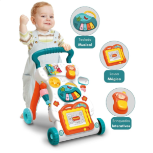 Andador de Bebê Infantil Menino Com Teclado Musical Brinquedo Educativo - ATENTU