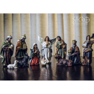 Presépio Completo 11 Peças 12,5 Cm Resina Importado - Príncipe da Paz