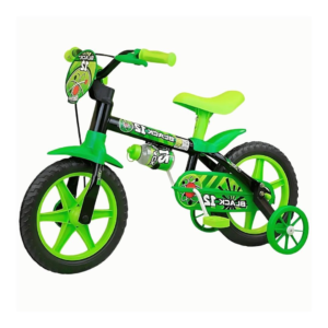 Bicicleta Infantil Aro 12 Verde Preto Menino 1 a 4 Anos - Nathor