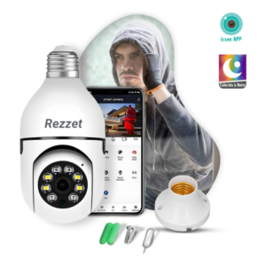 Camera De Segurança Ip Inteligente Lampada Panoramica App Icsee Wifi Espiã Giratoria 360º Fergusom Branco