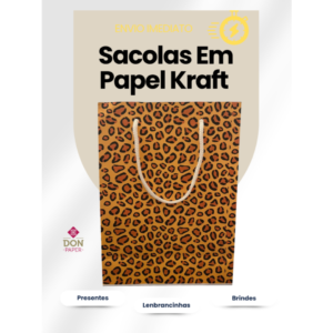 Sacola de Papel Cuchê/OFFSET ESTAMPADA P (25X18X8 - 10 unidades) Direto da Fábrica
