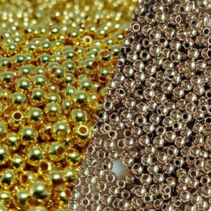 Miçangas pérola dourada e prata 100% abs 4mm p/ bijuteria colar brincos e pulseiras