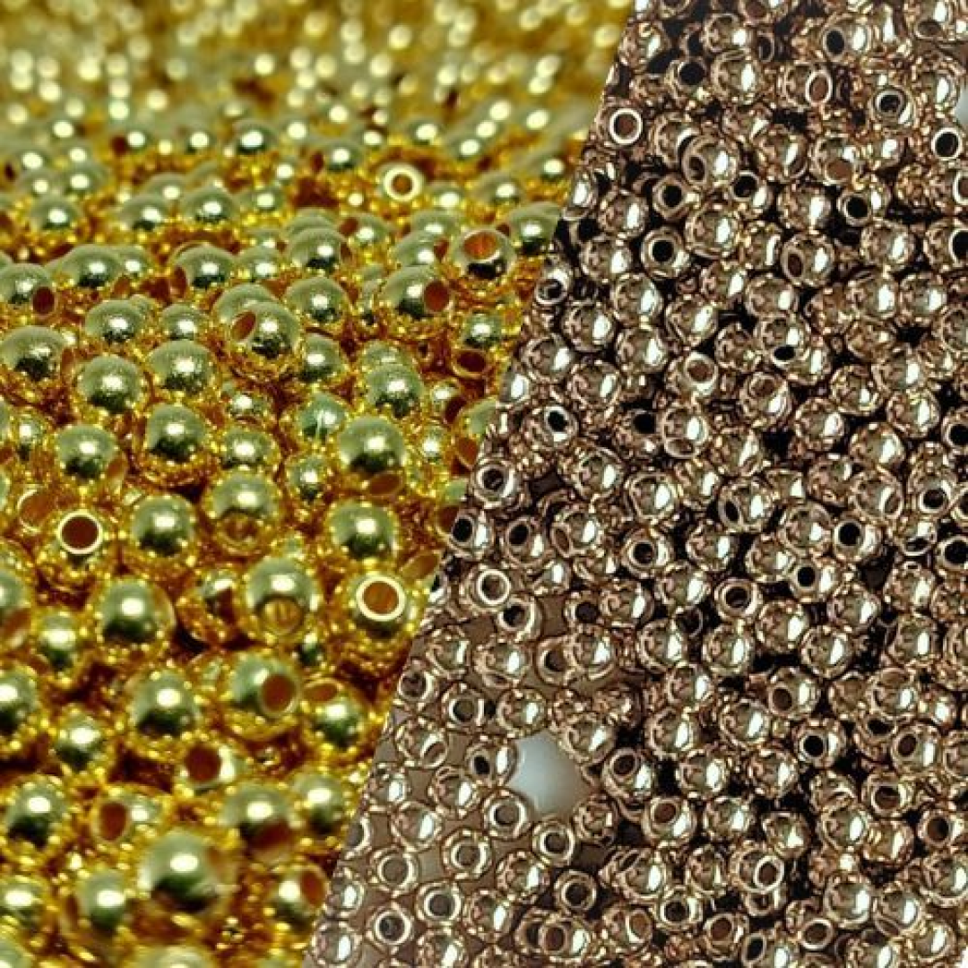 Miçangas pérola dourada e prata 100% abs 4mm p/ bijuteria colar brincos e pulseiras